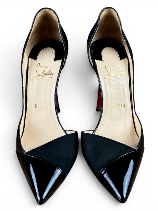 Christian Louboutin Shoes - Christian Louboutin Black Suede & Patent Leather D’Orsay Pumps – Size 38.5